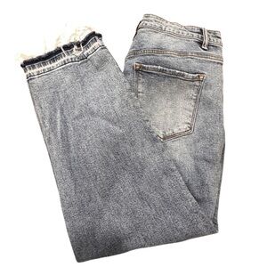 Lovervet Woman’s High Rise Distressed Straight Jeans  Raw Hem Sz 32
